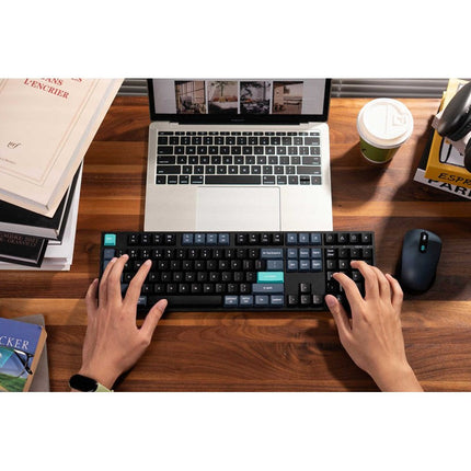 Keychron B36 Keyboard and BM25 Mouse Wireless Combo, 100%, Black/Green - Arabic Layout