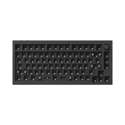 Keychron Q1 HE 75% RGB Backlight Swappable Fully Assembled Knob, QMK Wireless Mechanical Gaming Keyboard (Gateron Double-Rail Magnetic Nebula Switch) - Carbon Black - English/Arabic Keyboard