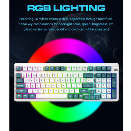 DarkFlash DF98 RGB Wireless (3-Modes BT/2.4GHz/USB-C) Gasket RGB (Linear Yellow Switch) Mechanical Gaming Keyboard - Twilight