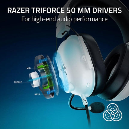 Razer BlackShark V2 X Gaming Headset For PC, PS4 & Xbox - White