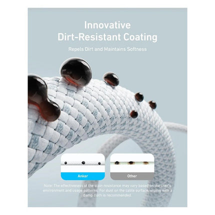 Anker Zolo USB-C to USB-C Cable 240 W Braided, White