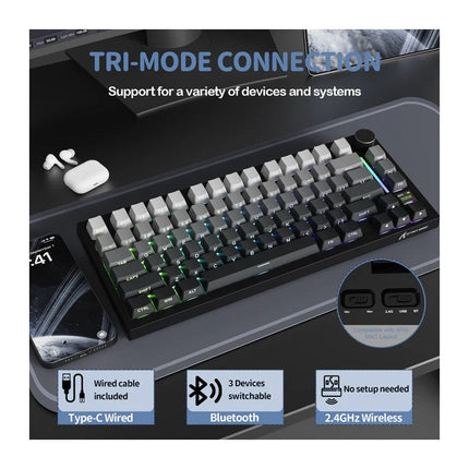 ATTACK SHARK X820 Ultra Wireless Tri-Mode (2.4G + Type-C + Bluetooth) Gasket Mechanical Keyboard