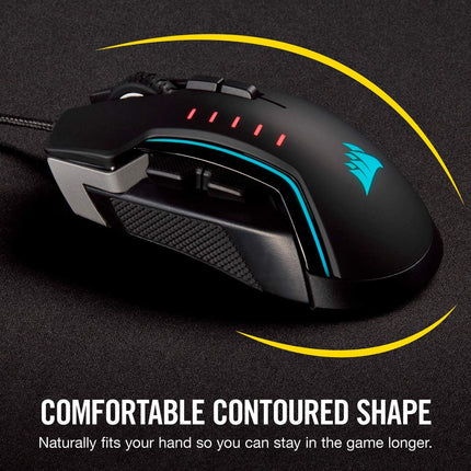 Corsair GLAIVE RGB PRO, Aluminium, Optical 18000 DPI Gaming Mouse