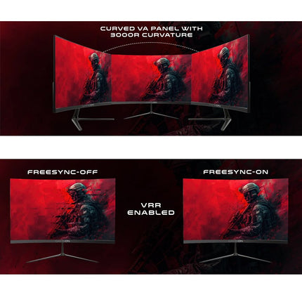 GAMEON GOC24F120VA 24" FHD, 120 Hz, MPRT 1 ms, HDMI 2.1, VA Panel Curved Gaming Monitor