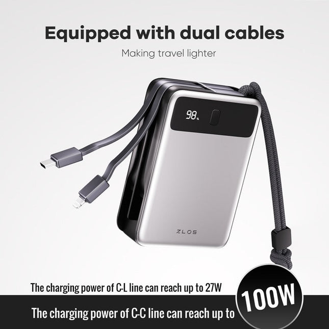 ZLOS MB20 65W 20000mAh Power Bank with Built-in Cables (2 Years Warranty)