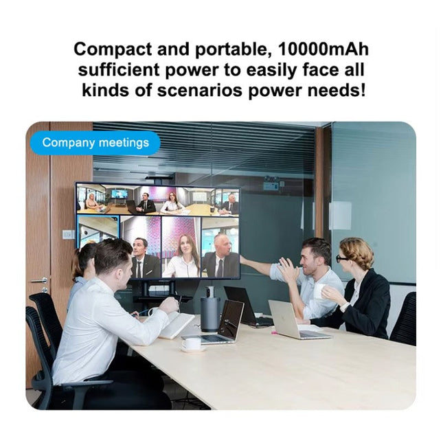 3 in 1 Mini 10000mAh Portable Wireless Power Bank Station - Black