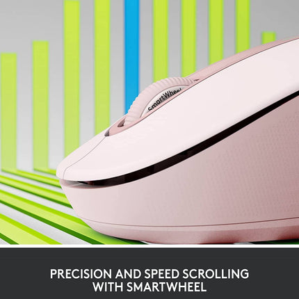Logitech Signature M650 Wireless Mouse, For Small to Medium Sized Hands, Silent Clicks, 5 Buttons, Bluetooth, Multi-Device Compatibility, 400 DPI Nominal Value, 10 M Range - Rose