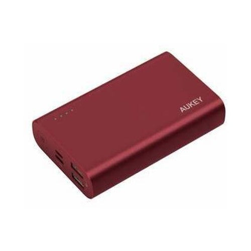 Aukey 10000mAh USB-C Power Bank with Quick Charge 3.0 &amp; Power Delivery - Red