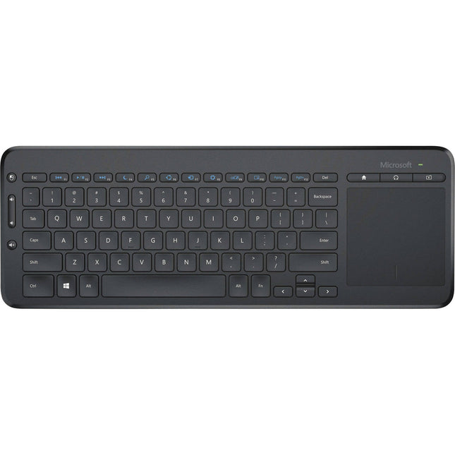 Microsoft Wireless All-In-One Media Keyboard Built in Multi-TouchPad, Comfortable Use - Black