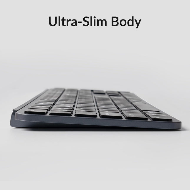 Keychron B6 Pro Full-Size Ultra-Slim Wireless ZMK Custom Keyboard for Windows & Mac, English/Arabic - Space Grey