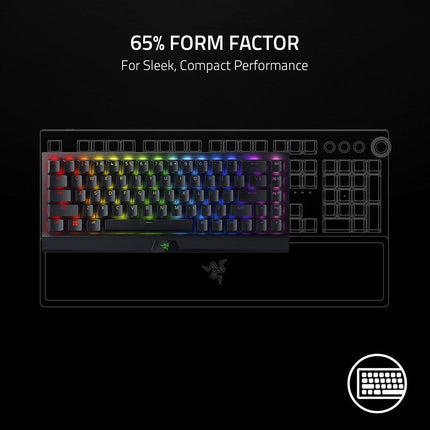 Razer BlackWidow V3 Mini HyperSpeed Wireless 65% Mechanical (Green Switches) RGB Gaming Keyboard, US Layput - Black