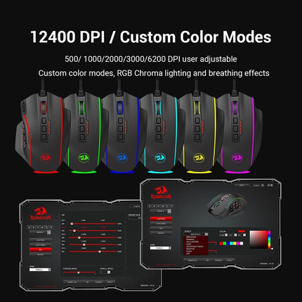 Redragon M901 Perdiction 4 Wired RGB Gaming Mouse - Black