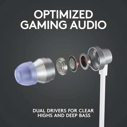 Logitech G333 In Ear Gaming Earphone - White