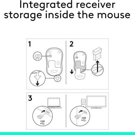 Logitech M185 Wireless Mouse, 2.4 GHz with USB Mini Receiver, 12-Month Battery Life, Compatible with PC, Laptop - Grey