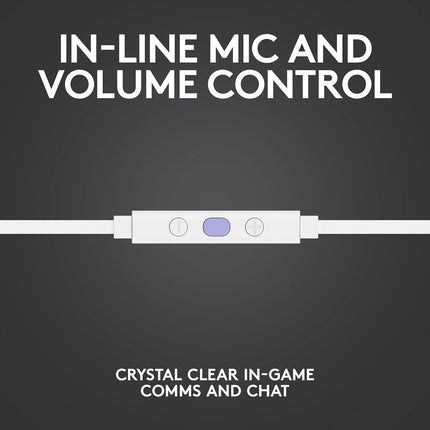 Logitech G333 In Ear Gaming Earphone - White