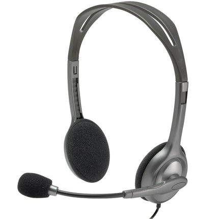 Logitech Stereo Headset H111, Bi-directional Microphones Type, Adjustable Headband, 3.5mm Audio Jack - Black