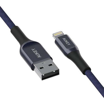Aukey Kevlar Core MFi Lightning To USB-A Cable, 1.2 M - Blue