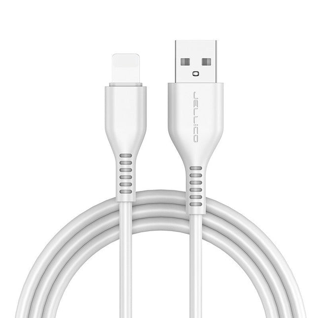 Jellico KDS-30 Cable, Fast Charging 3.1A USB Type A (Male) to Lightning, 1 M - White