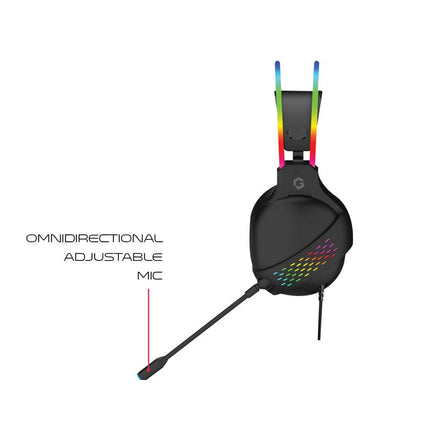 Gameon GO-711 RGB Gaming Headset With Detachable Mic - Black