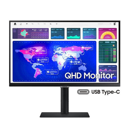 Samsung 24” ViewFinity S60UA QHD High Resolution (2560 x 1440) IPS, 75 Hz Monitor with USB-C