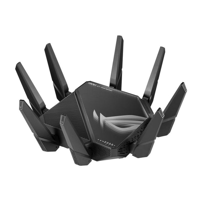 Asus ROG Rapture Quad-Band WiFi 6E Gaming Router,256MB NAND Flash, 2GB DDR4 RAM, Boosts Speeds up to 16000 Mbps, 6GHz Band Dual 10G Ports 2.5G WAN Port Dual WAN, AiMesh support, VPN Fusion, Triple-level Game Acceleration and Free Network Security