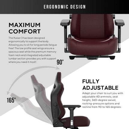 Andaseat Kaiser 3 Gaming Chair Large - Maroon