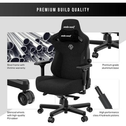AndaSeat Kaiser 3 Gaming Chair Large - Black Fabric