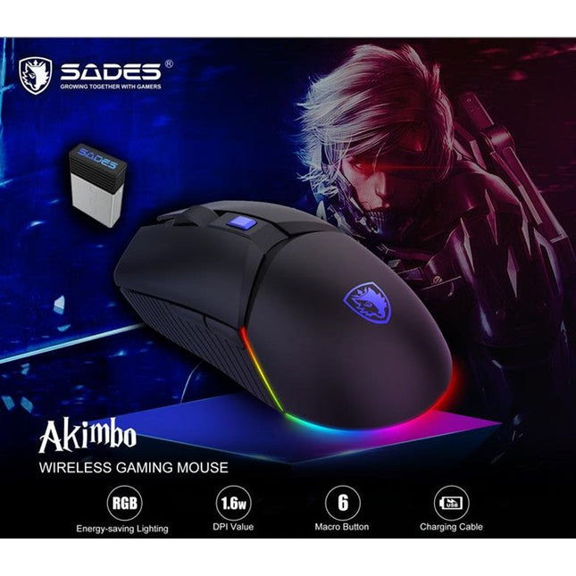 Sades Akimbo Wireless Gaming Mouse - Black