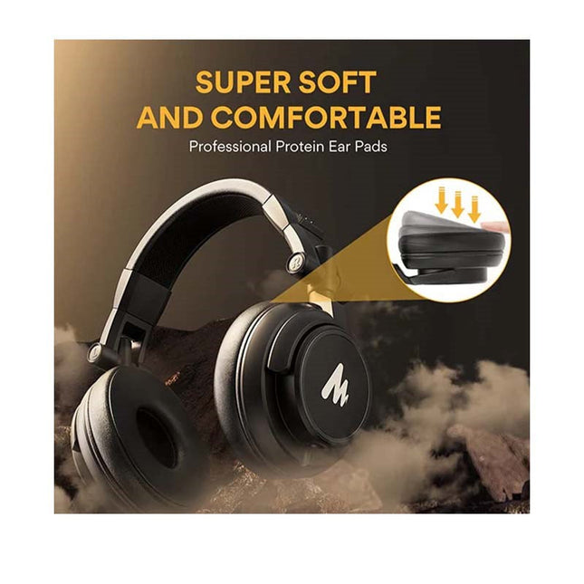Maonocaster AU-MH601 Studio Monitoring Over Ear Headphone For Music, DJ & Podcast - Black