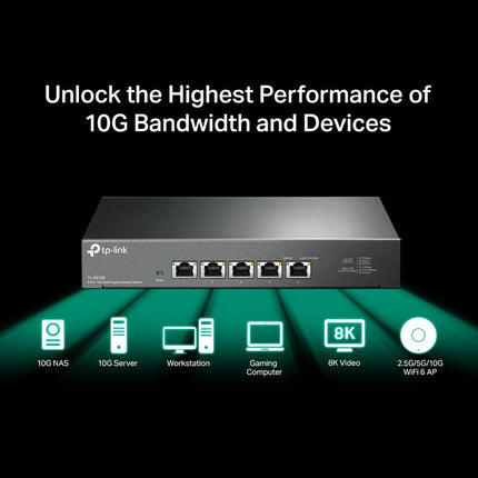TP-Link TL-SX105 5-Port 10G Multi-Gigabit Desktop Switch
