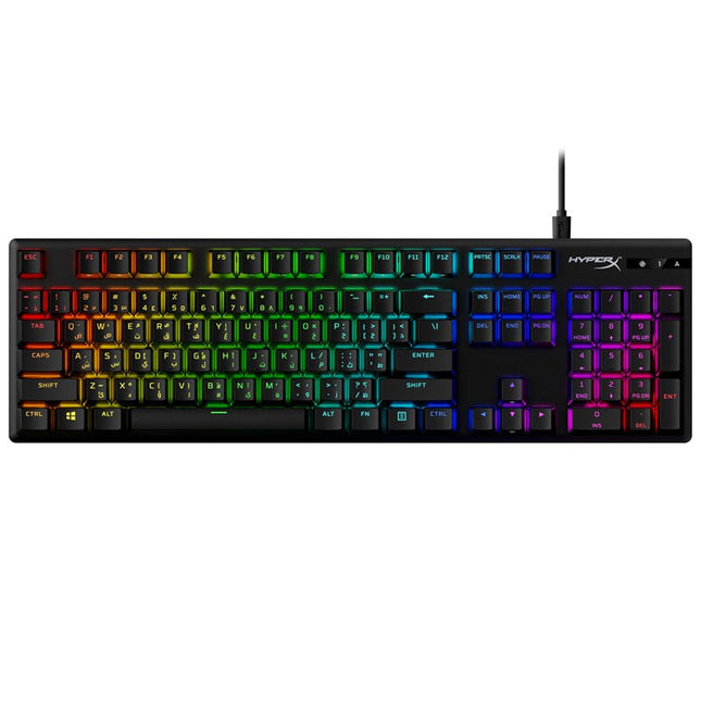 HyperX Alloy Origins PBT Wired RGB Mechanical Gaming Keyboard (Linear Red Switch) - Black (Arabic Layout)