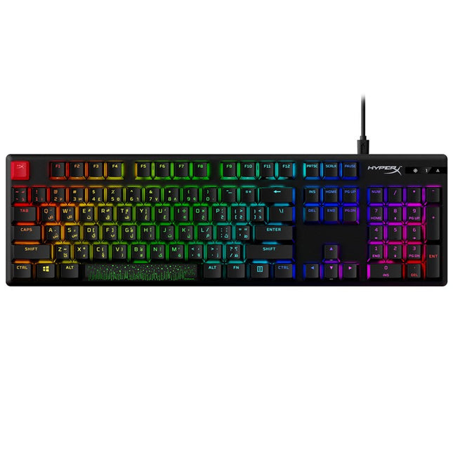 HyperX Alloy Origins PBT Wired RGB Mechanical Gaming Keyboard (Linear Red Switch) - Black (Arabic Layout)