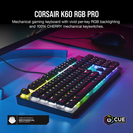 Corsair K60 PRO Wired RGB Mechanical Gaming Keyboard - Black