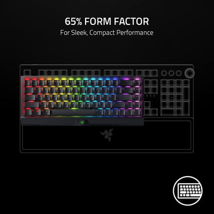 Razer BlackWidow V3 Mini HyperSpeed Wireless 65% RGB Mechanical Gaming Keyboard, Phantom Edition (US Layout) - Black