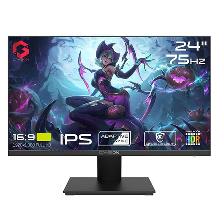 GAMEON GOB24FHD75IPS 24" FHD, 75Hz, 4ms, Flat IPS Gaming Monitor With G-Sync & Free Sync - Black