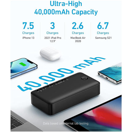 Anker Portable Charger, 347 Power Bank (PowerCore 40K), 40,000mAh 30 W Power Bank with USB-C High-Speed Charging