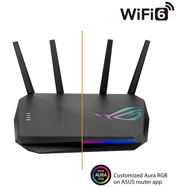 Asus ROG Strix AX5400 Wi-Fi 6 Gaming Router - Dedicated Gaming Port, VPN Fusion, Instant Guard, AiMesh, Adaptive QoS, Port Forwarding, Aura RGB