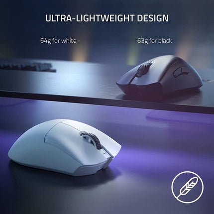 Razer DeathAdder V3 Pro Ultra-lightweight Wireless Ergonomic Esports Mouse Classic Base - White