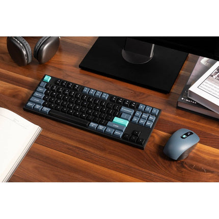 Keychron B33 Keyboard and BM25 Mouse Wireless Combo, 80% TKL, Black/Green - Arabic Layout