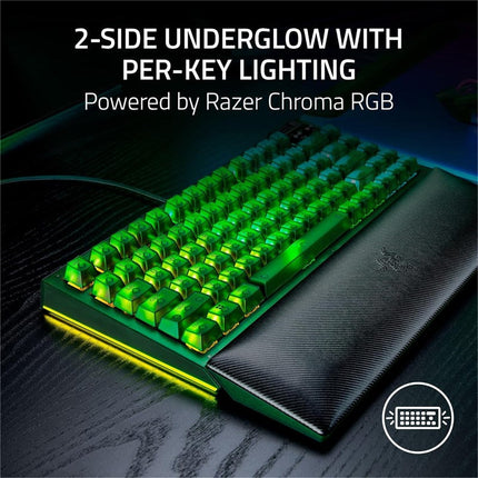 Razer BlackWidow V4 75% Hot-Swappable Wired Mechanical Gaming Keyboard - Phantom Green Edition