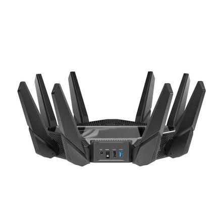 Asus ROG Rapture Quad-Band WiFi 6E Gaming Router,256MB NAND Flash, 2GB DDR4 RAM, Boosts Speeds up to 16000 Mbps, 6GHz Band Dual 10G Ports 2.5G WAN Port Dual WAN, AiMesh support, VPN Fusion, Triple-level Game Acceleration and Free Network Security