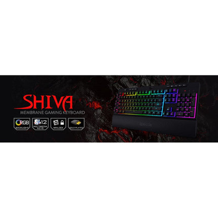 Redragon K512 Shiva RGB Backlit Membrane Wired Gaming Keyboard with Multimedia Keys - (English Layout)