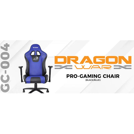 Dragon War GC-004 Ergonomic Racing Chair, 2D Armrest Blue/Black