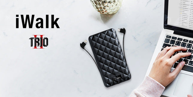 iWalk Trio 2 10000mAh With Built-in Cables - Black