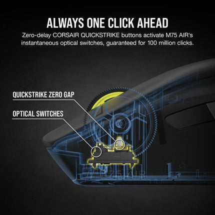 Corsair M75 AIR WIRELESS Ultra-Lightweight Gaming Mouse - Black