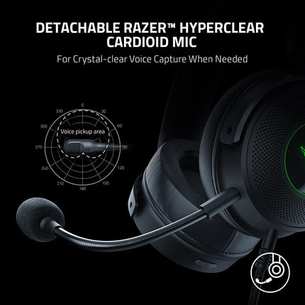 Razer Kraken V3 HyperSense Wired USB Gaming Headset with Haptic Technology - Black