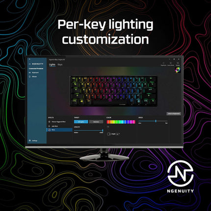 HyperX Alloy Origins 60 Mechanical RGB Wired Gaming Keyboard, HX Red (US Layout) - Black