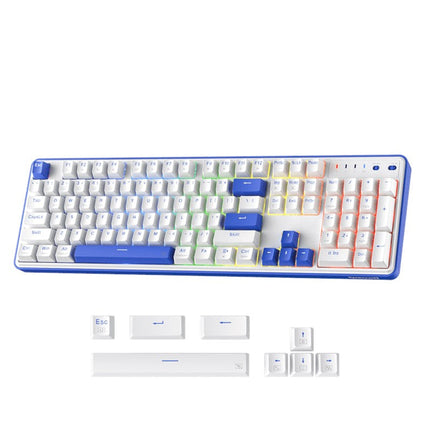 Redragon FAYE K685 PRO 104 Keys, 3-Modes, 100% Wireless Gasket RGB Mechanical Gaming Keyboard, Linear Red Switch - Klein Blue/Oia White