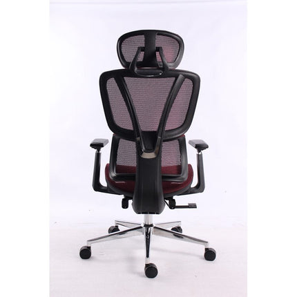 Black Bull Mesh Office and Gaming Chair with Footrest  - Black / Red