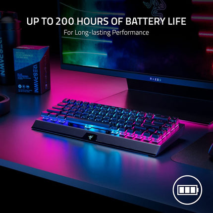 Razer BlackWidow V3 Mini HyperSpeed Wireless 65% RGB Mechanical Gaming Keyboard, Phantom Edition (US Layout) - Black
